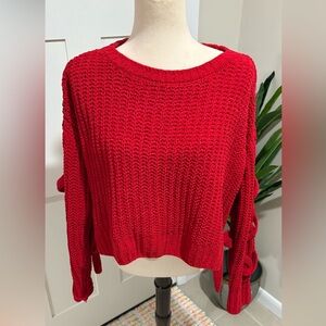 Candie's Vibrant Red Crew Neck Sweater